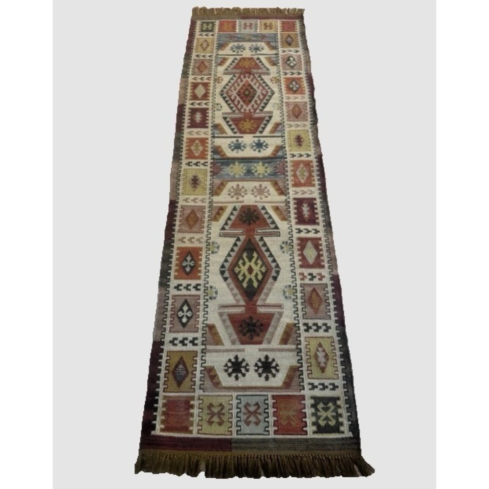 Pottery Barn Gianna Kilim Indoor Outdoor Runner Rug Southwestern Boho Tribal Eco